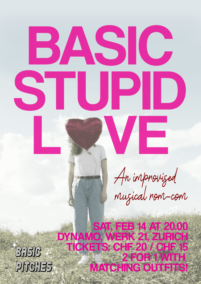 BASIC STUPID LOVE - An improvised musical rom-com poster